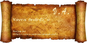 Vavra András névjegykártya