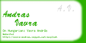 andras vavra business card